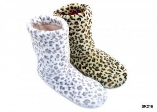 slipper boots christmas stocking filler gift animal print winter warm 