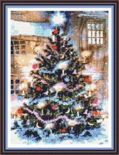Victorian Christmas Tree Cross Stitch Chart   10 x 13  Xmas/DMC 