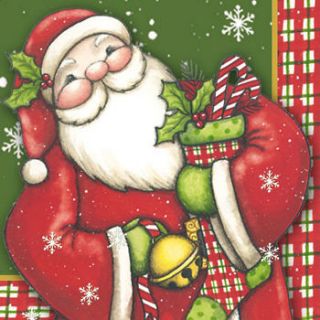 Cypress Home Cocktail Napkin, Happy Holidays Santa NIP pk of 20
