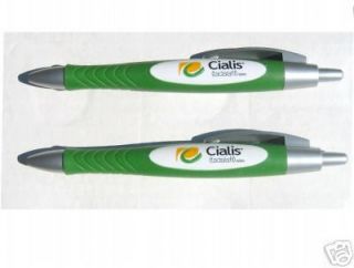 DRUG REP PENS * 2 CIALIS * SILVER and GREEN/ BEAUTIFUL