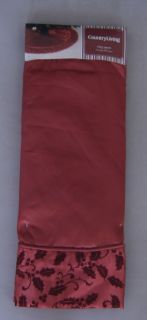 New COUNTRY LIVING Vintage Christmas Tree Skirt Red Satin Sateen Holly 