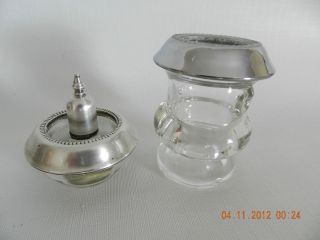 Vintage Sterling Silver & Glass Cigarette Table Lighter, Cig Cup Not 