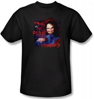   Ladies Childs Play 3 Chucky Doll Time To Play Horror T shirt top