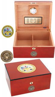 AMERICAN EMBLEMS 50 CIGAR OFFICIAL U.S. ARMY HUMIDOR   BRAND NEW IN 