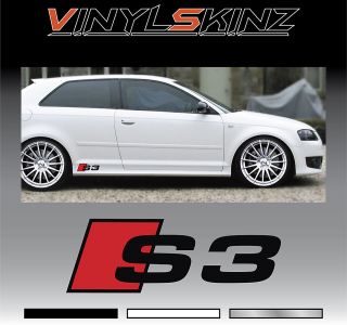 AUDI S3 Premium Side Skirt Decals Stickers TT A2 A3 A4 RS Q5 R8 S line 