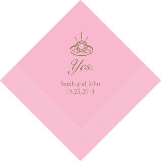   Personalized YES (TO THE RING) Beverage/Luncheon 3 Ply Paper Napkins
