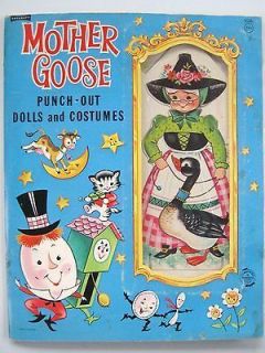 1965 Artcraft Mother Goose Punch Out Paper Dolls Originals