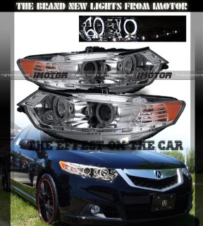 2009 2012 Acura TSX JDM Chrome CCFL Halo R8 DRL LED Projector 