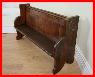 Antique 5ft 4” Victorian Welsh Oak Church Pew Bench Chair (c.1840)