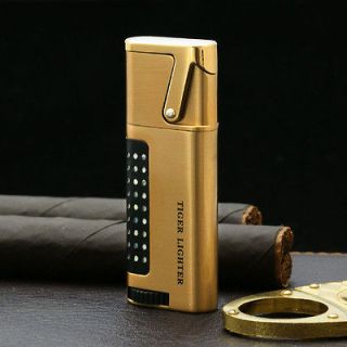 TIGER cigarette cigar torch butane gas lighter Gold #TJ852