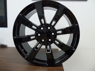 22 Cadillac Escalade Platinum Denali Wheels Rims Set Gloss Black 