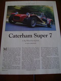 1993 CATERHAM SUPER 7 ***ORIGINAL ARTICLE*** LOTUS