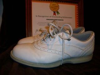 ADIDAS WOMENS SIZE 8.5 GOLF SHOES CLEATS WHITE SADDLE OXFORDS