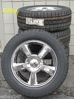 20 CHEVROLET GMC FACTORY STYLE NEW CHROME WHEELS GOODYEAR TIRES 5308 