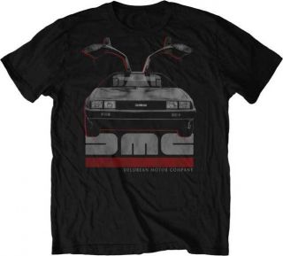 DMC Delorean Gullwing Mens Lightweight Black T Shirt