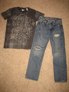 Boys American Eagle Slim Destroyed Jeans Sz 26 X 28 & Diesel T 
