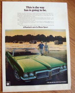 1970 Pontiac LeMans Sport Convertible Ad AF/VK