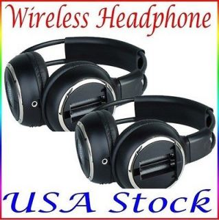 Pair Infrared Stereo Wireless Headphone 2PCS Headset IR for Car DVD 