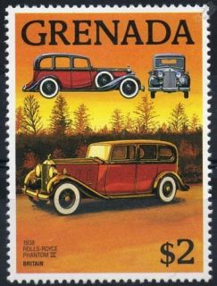 1938 ROLLS ROYCE PHANTOM III CAR STAMP (Grenada)