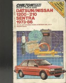 Chilton Repair Manual Datsun NIssan 1200   210 Sentra 1973   1986