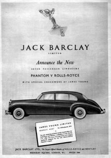 1959 Rolls Royce Phantom V Limousine Original Ad