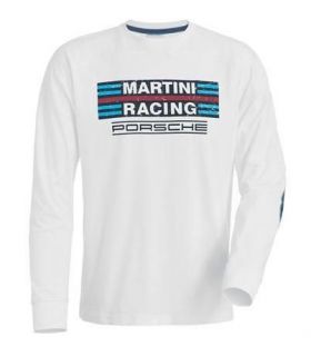 NEW Porsche Mens Long Sleeve Martini Racing T Shirt (White)