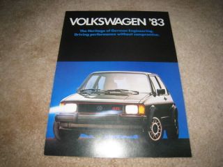 1983 Volkswagen Rabbit Jetta Scirocco Van sale brochure