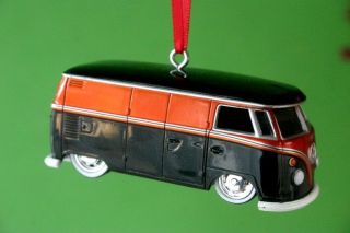 1958 VW Transporter Bus Black & Orange Tubbed 58 * Christmas Tree 