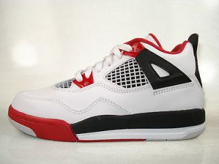 Air Jordan Retro 4 IV White / Varsity Red   Black [308499 110] PS KIDS 