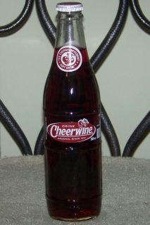   USA 2007 CHEERWINE 12 oz FULL PANELED GLASS BOTTLE   REAL CANE SUGAR