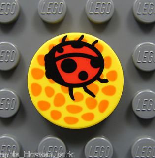 NEW Lego Yellow 2x2 ROUND TILE w/Ladybug Beetle Pattern