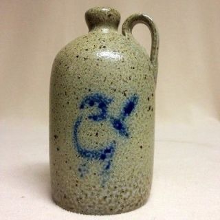 Antique Stoneware Rare JUGTOWN, NC Salt Glazed Jug w/ Cobalt Bird 
