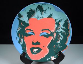 Block Marilyn Monroe Andy Warhol Plate  Orange Face