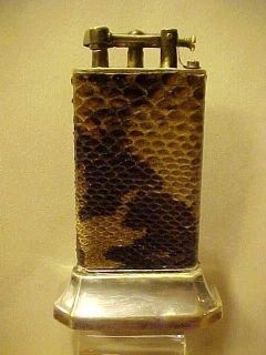 Exceptionally Rare Dunhill Table Lighter The Club on Base with Snake 