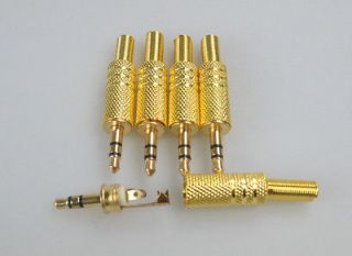   Stereo Male Audio TRS Gold Plated Jack Plug Adapter Connec EM 43