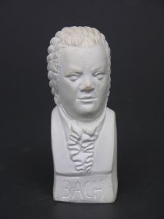 Vintage Chalkware Bust of Bach by Herco, 4 1/2