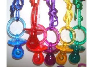 Lot of 12 BIG PACIFIER Necklaces BABY SHOWER PARTY