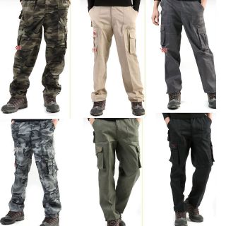 men military camo Army Fatigue Camouflage combat cargo work trousers 