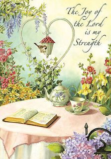   THE LORD is my STRENGTH BiBLe CUP of TEA Devotion 0612 New Large Flag