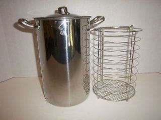 INOX ITALY STAINLESS STEEL ASPARAGUS STEAMER POT