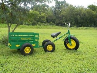   New Green Childrens Tricycle and Pull Behind Wagon Set SO CUTE