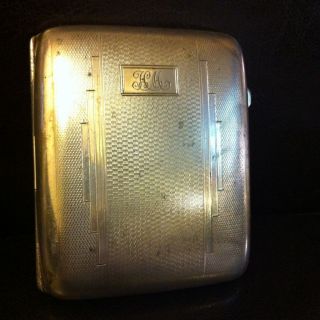 Art Deco Epns Silver Cigarette Case Marked Jg Ltd.
