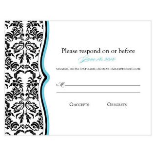   Personalized Love Bird Damask Rsvp Stationery Cards For Invitation