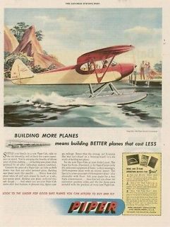 1946 Piper airplane water landing advertising print AD