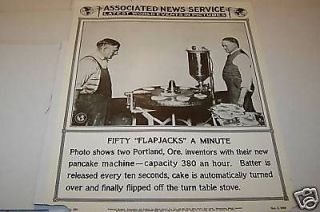 10/5/1928 Pancake Machine Portland OR invention poster