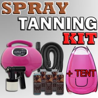   Sunless Spray Solution Tanning KIT w/ Heat TENT Machine Tan Air Brush