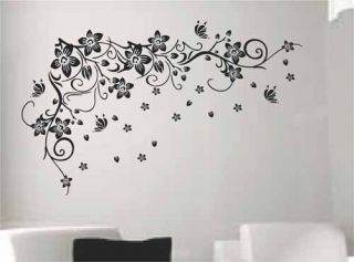 Butterfly Flower Tree Swirl Vine Wall Art Stickers Decal Large 