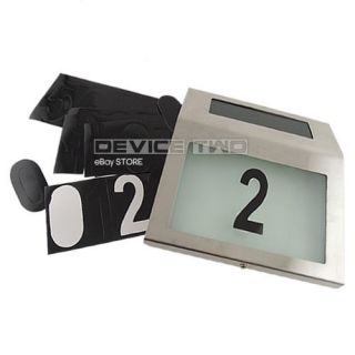   SOLAR POWER CHARGED LIGHTED STREET HOUSE ADDRESS NUMBER SIGN STEEL