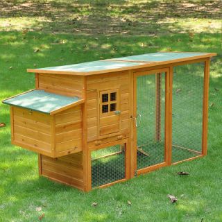 Waterproof Wood Chicken Coop Rabbit Hutch Nest Box Run Poultry Cage 