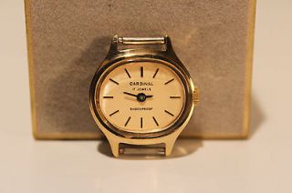   RUSSIAN GOLD PLATED MECHANICAL LADIES EXPORT WATCH CARDINAL/MIN​T